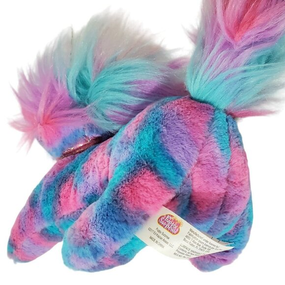 Puppy Surprise Dog + 2 Puppies Plush Stuffed Animal Pink Blue Purple Fur Glitter - Picture 7 of 16